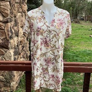 H & M rayon floral t shirt dress M